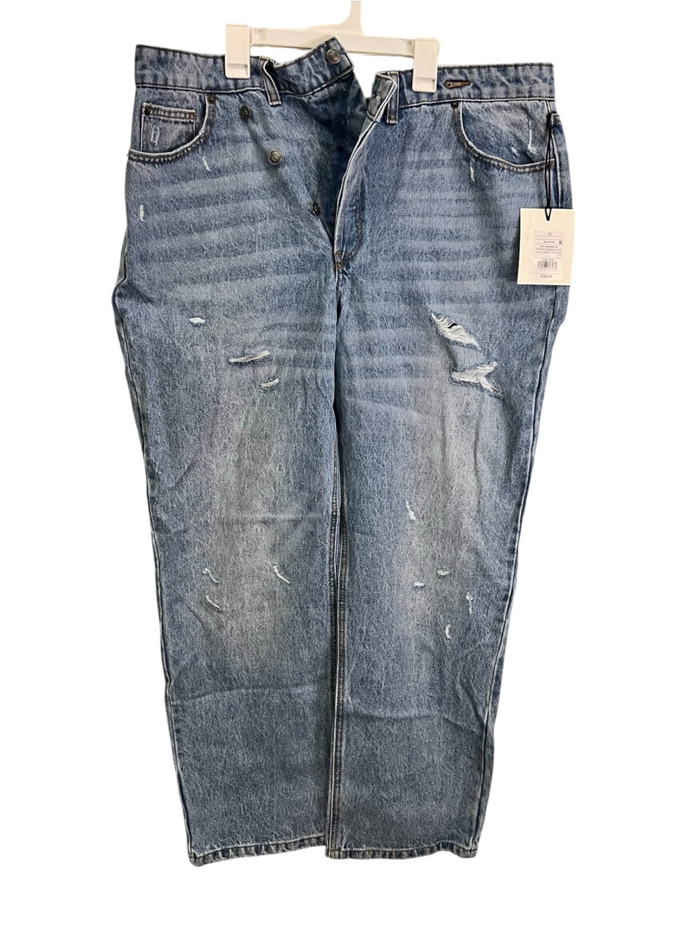 KBB Women’s Relaxed Distressed Blue Jeans NEW